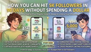 How you can hit 5k followers in 90 days without spending a dollar.
